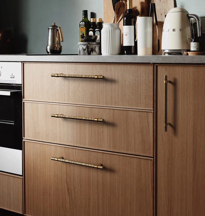 Bronze groove cabinet handle with modern T-bar design