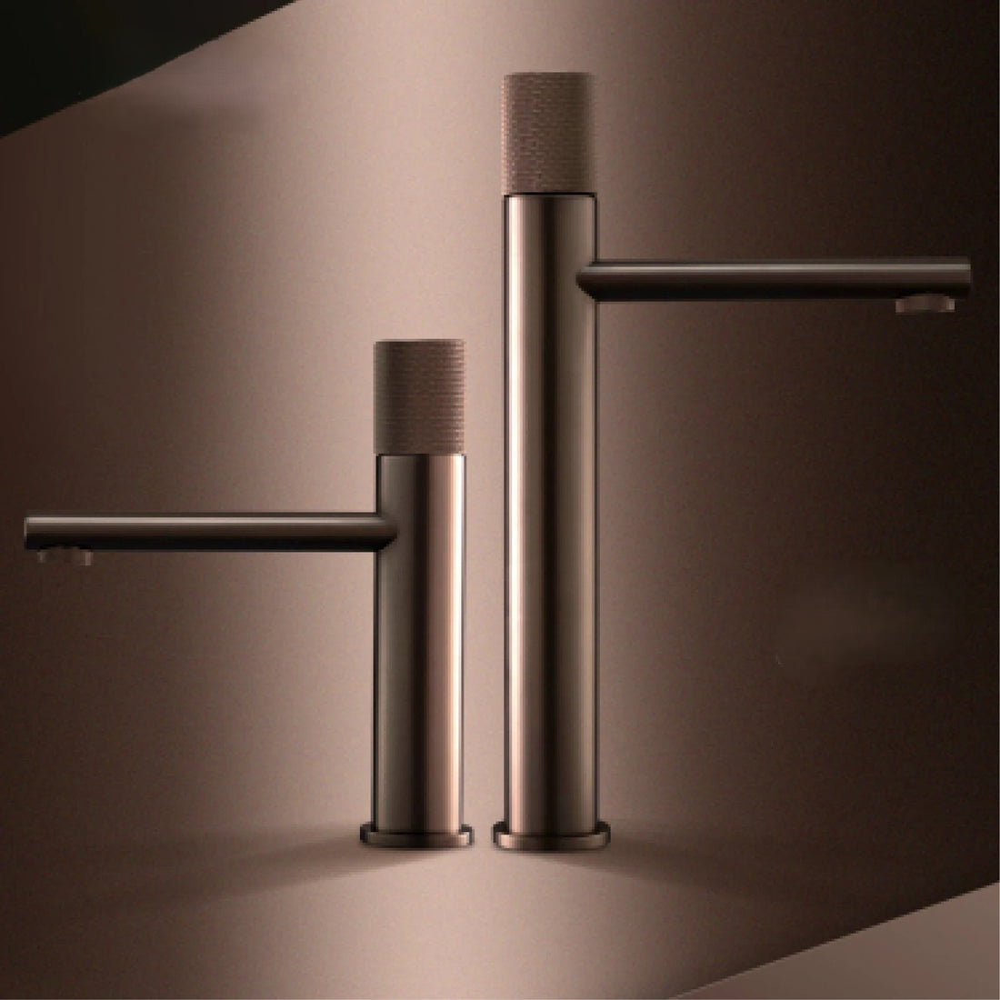 Black brass round basin faucet with single handle hot and cold water control