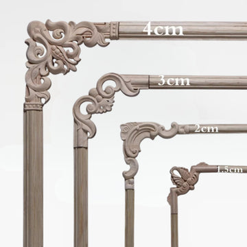 European floral carved wood corner applique made from natural wood for wall and furniture decoration