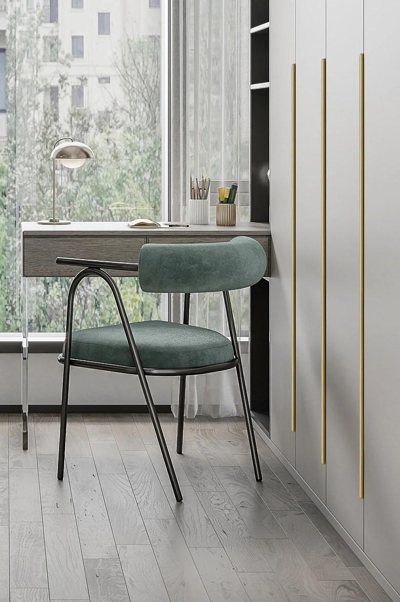 Hidden long cabinet handle in black and gold aluminum alloy